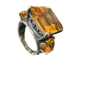 Citrine Sterling Silver Ring 925 Indonesia size 8